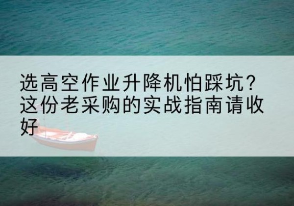 神池高空作业升降机厂家推荐-选高空作业升降机怕踩坑？这份老采购的实战指南请收好